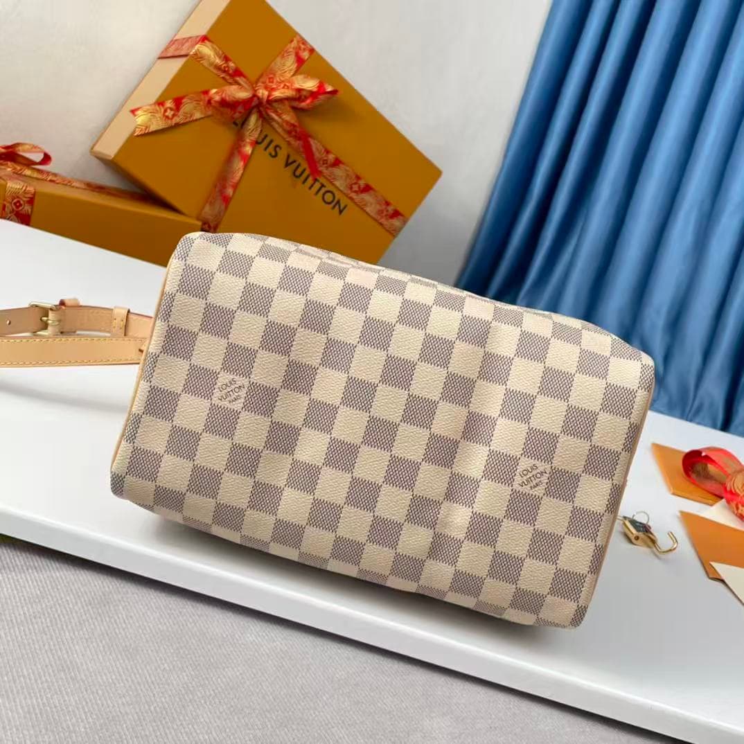 Louis Vuitton Speedy Bandoulière 25 Bag Damier Azur N41374 High