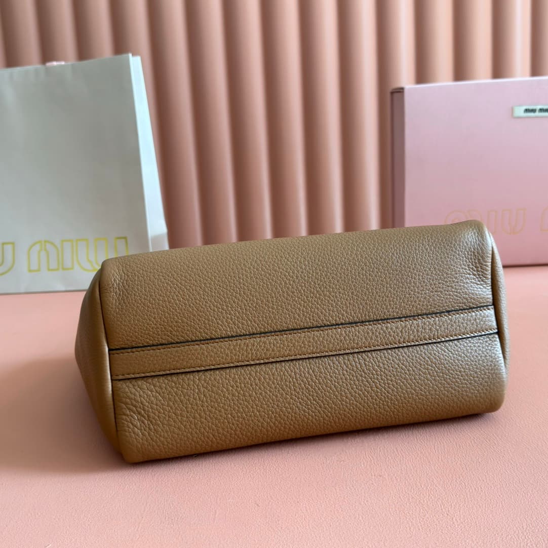 Miu Miu Brown Hammered Leather Shoulder Bag 5ba304 High