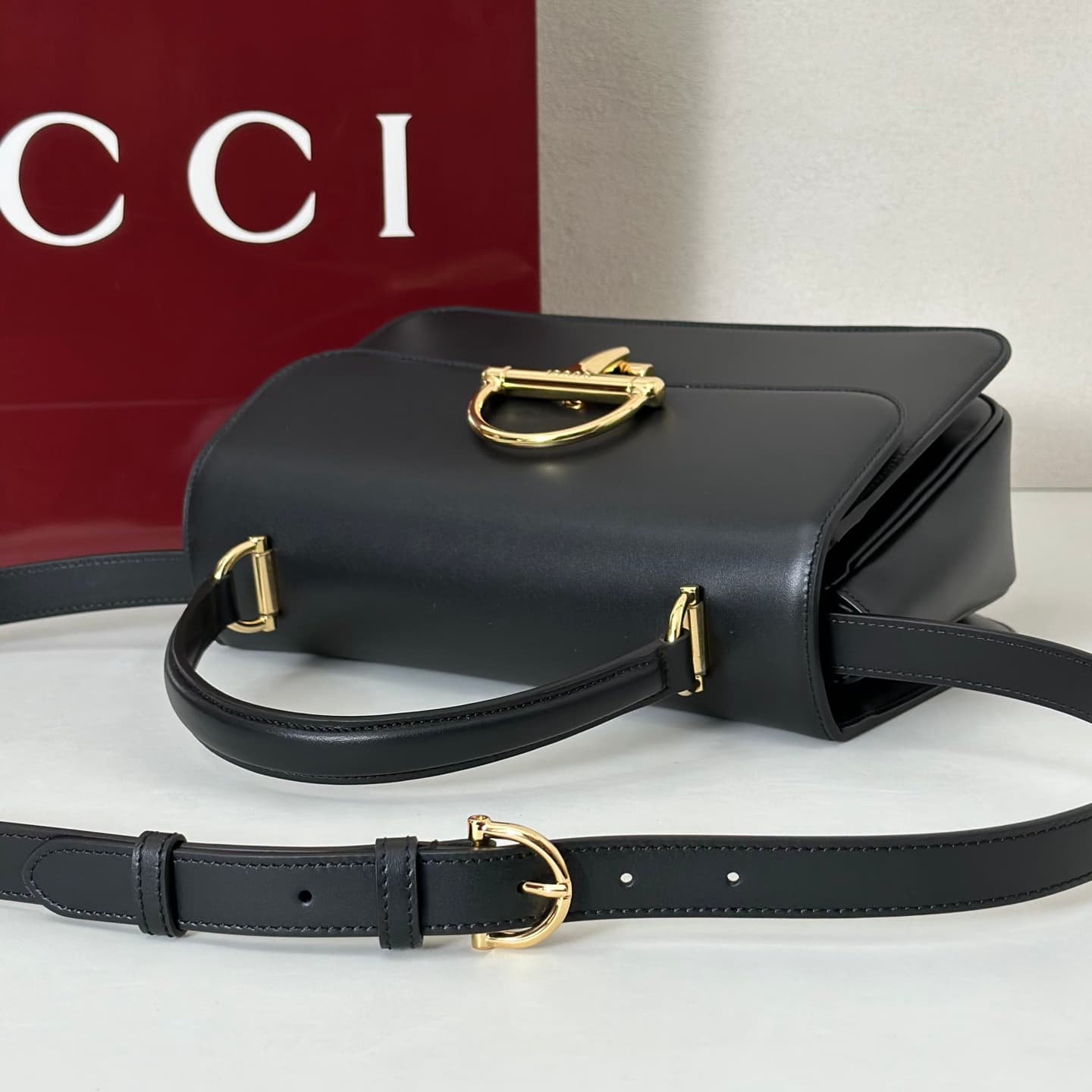 Gucci Siena medium top handle bag 855535 Black High