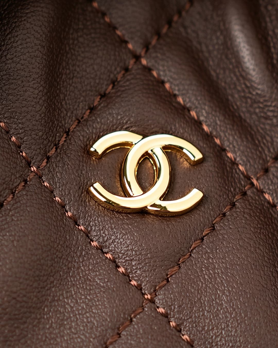 Chanel Clutch with Leather Strap Lambskin & Gold-tone Metal AP5228 Coffee  A