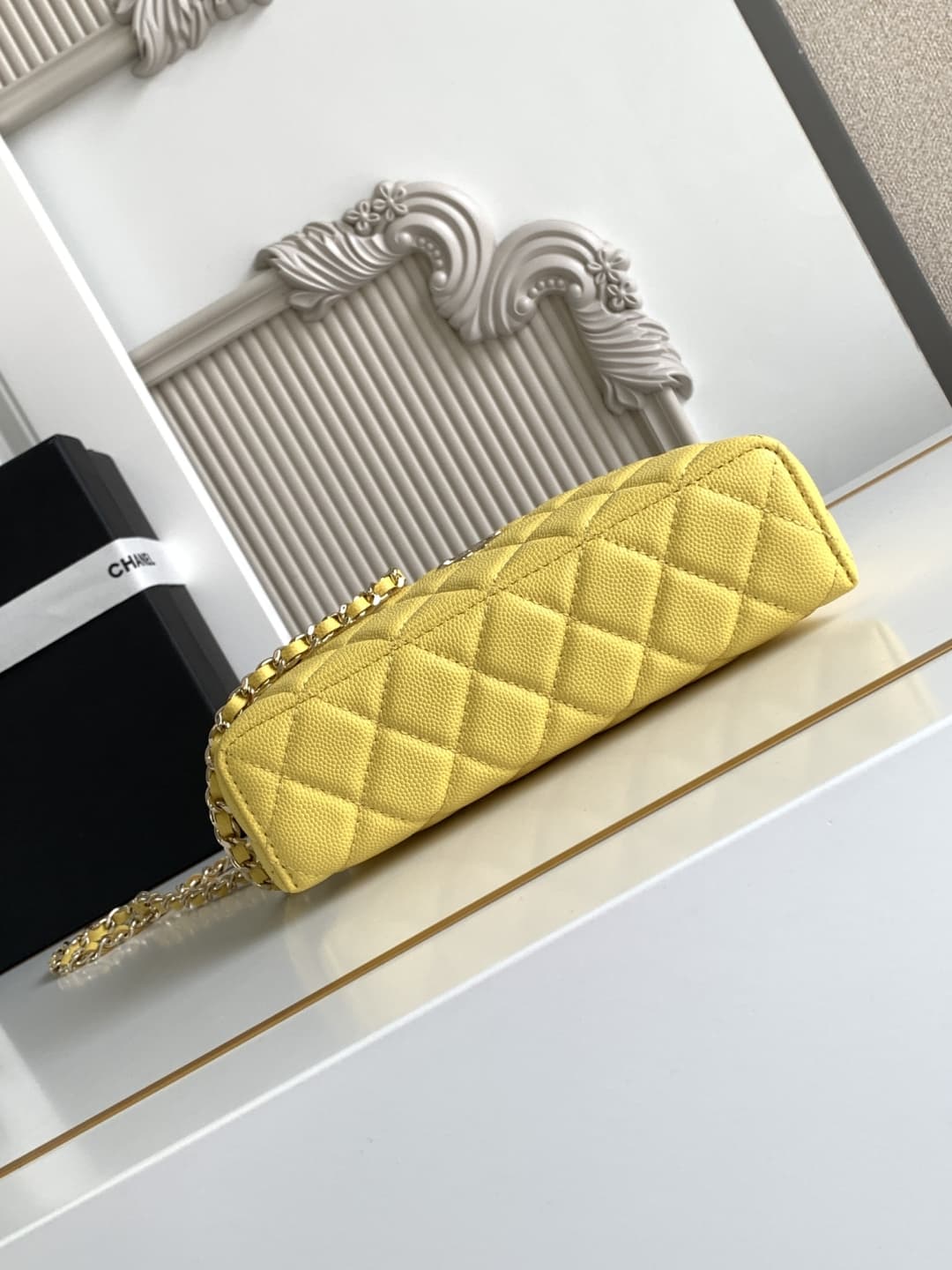 Chanel VANITY WITH CHAIN AP4407 Grained Calfskin & Gold-Tone Metal Yellow High