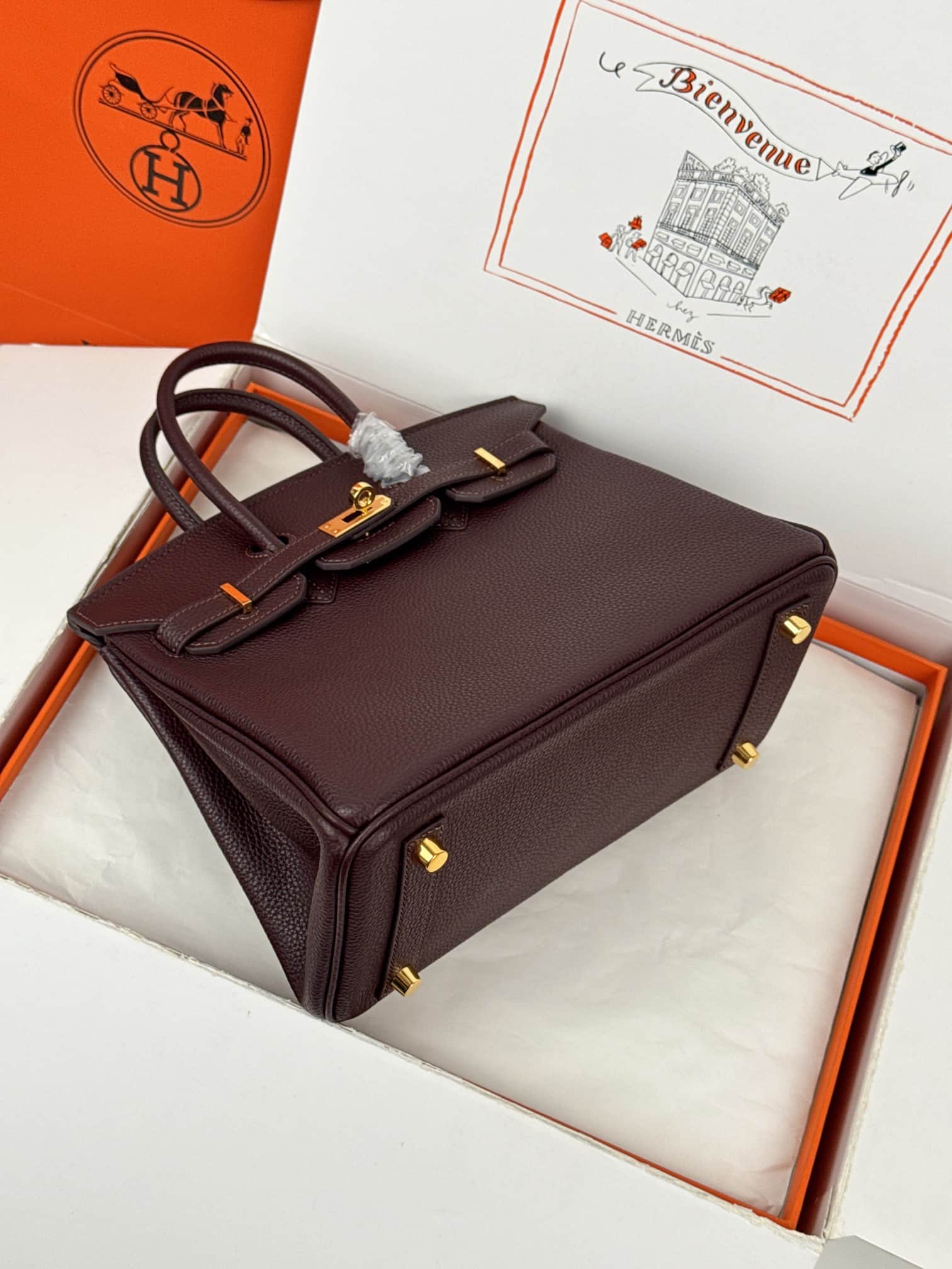 Hermes Birkin 25/30 Bag Togo Calfskin Leather High