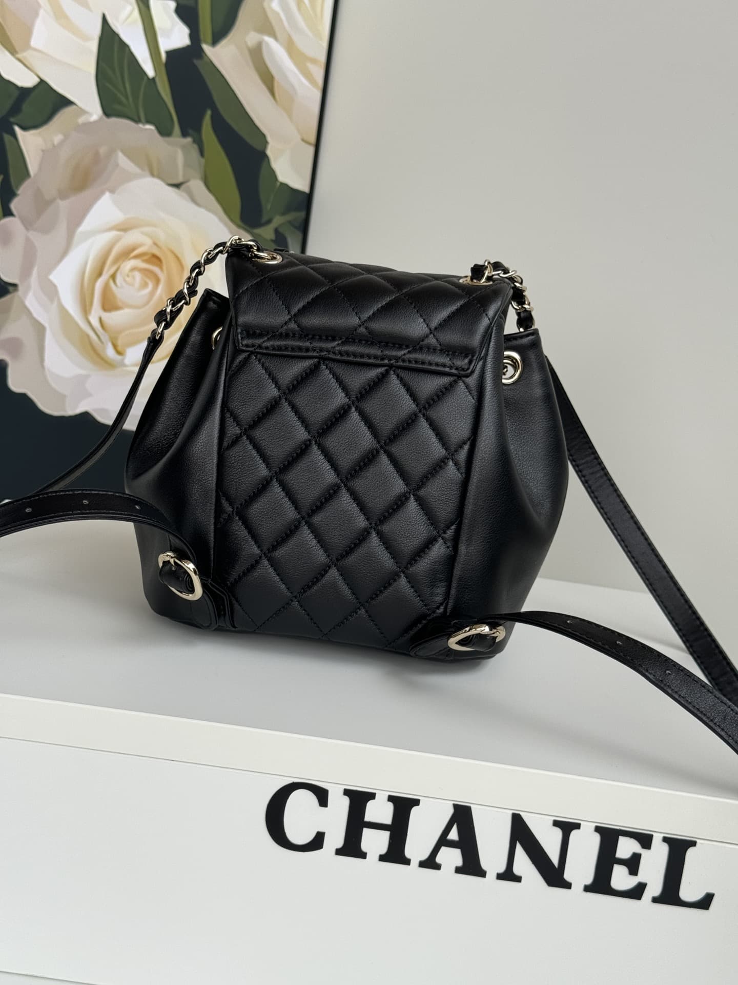 Chanel Small Quilted Duma Backpack Lambskin AS2908 Black High