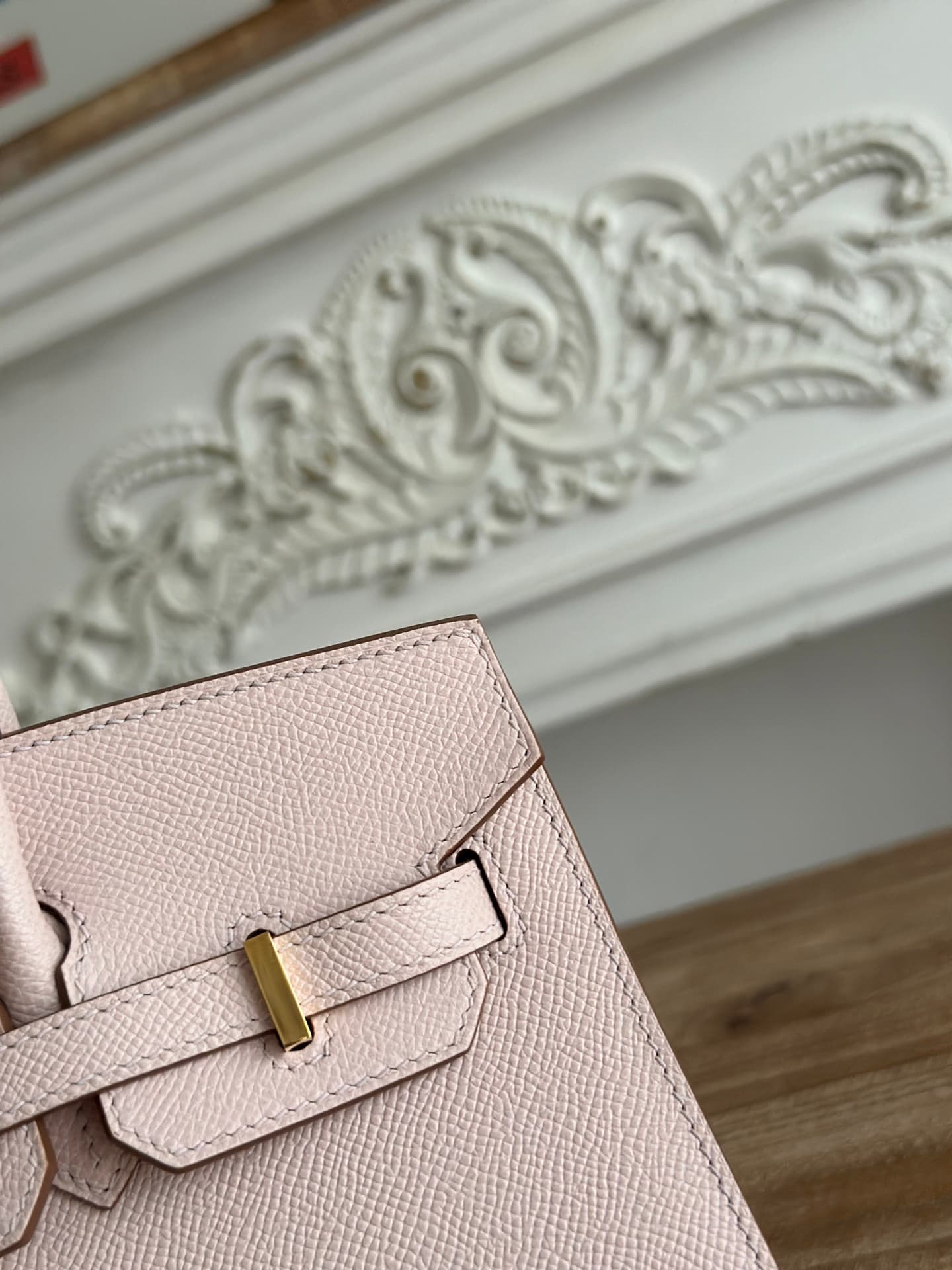 Hermes Birkin Sellier Bag 25/30 Epsom Leather WAX Mauve Pale Gold-Metal High