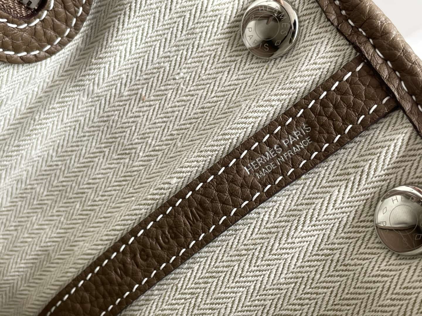 Hermes Garden Party 23 bag in Etoupe Togo Leather WAX High
