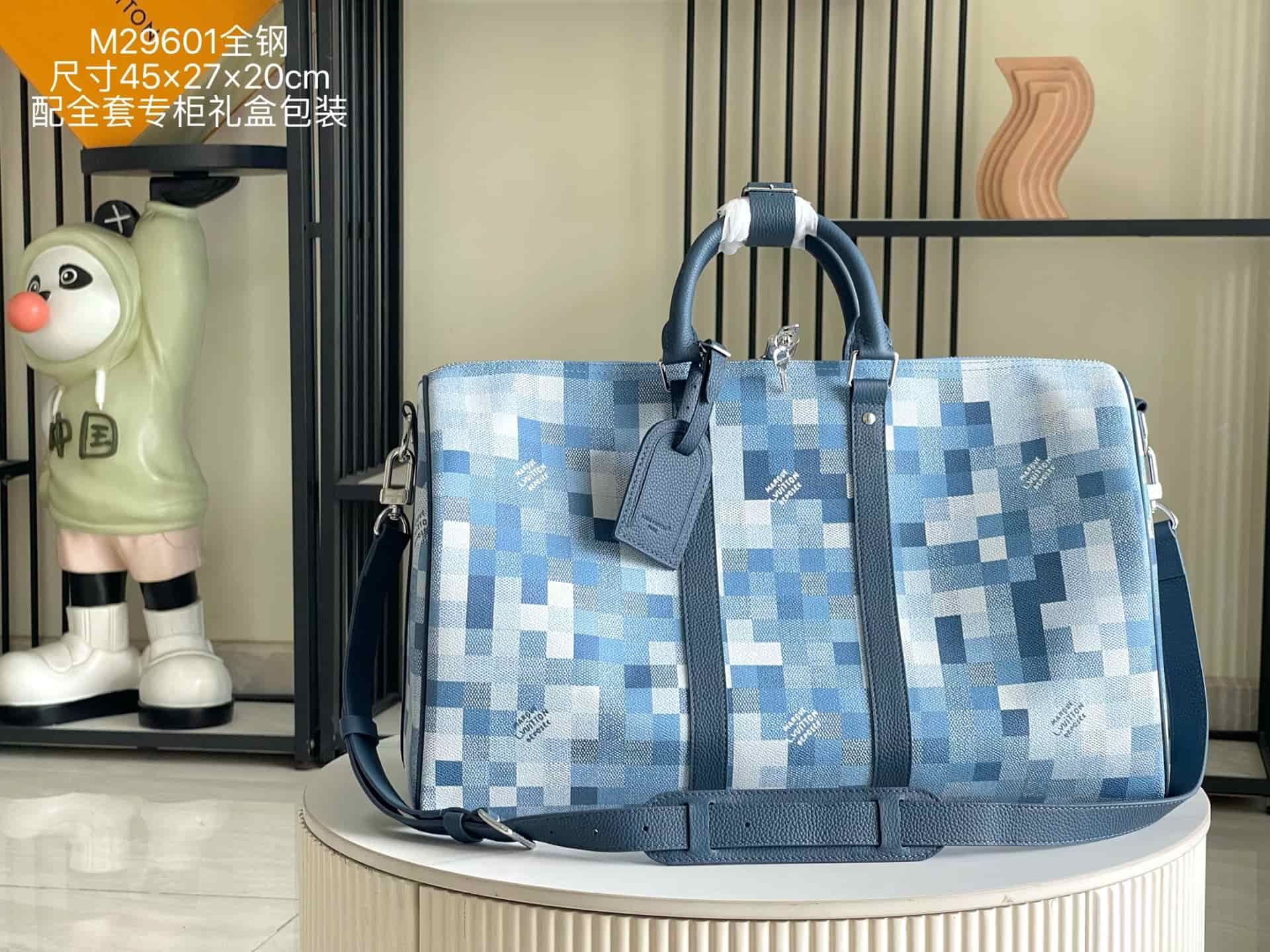 Louis Vuitton Keepall Bandoulière 45 Denim Blue Damoflage coated canvas M29601 TOP
