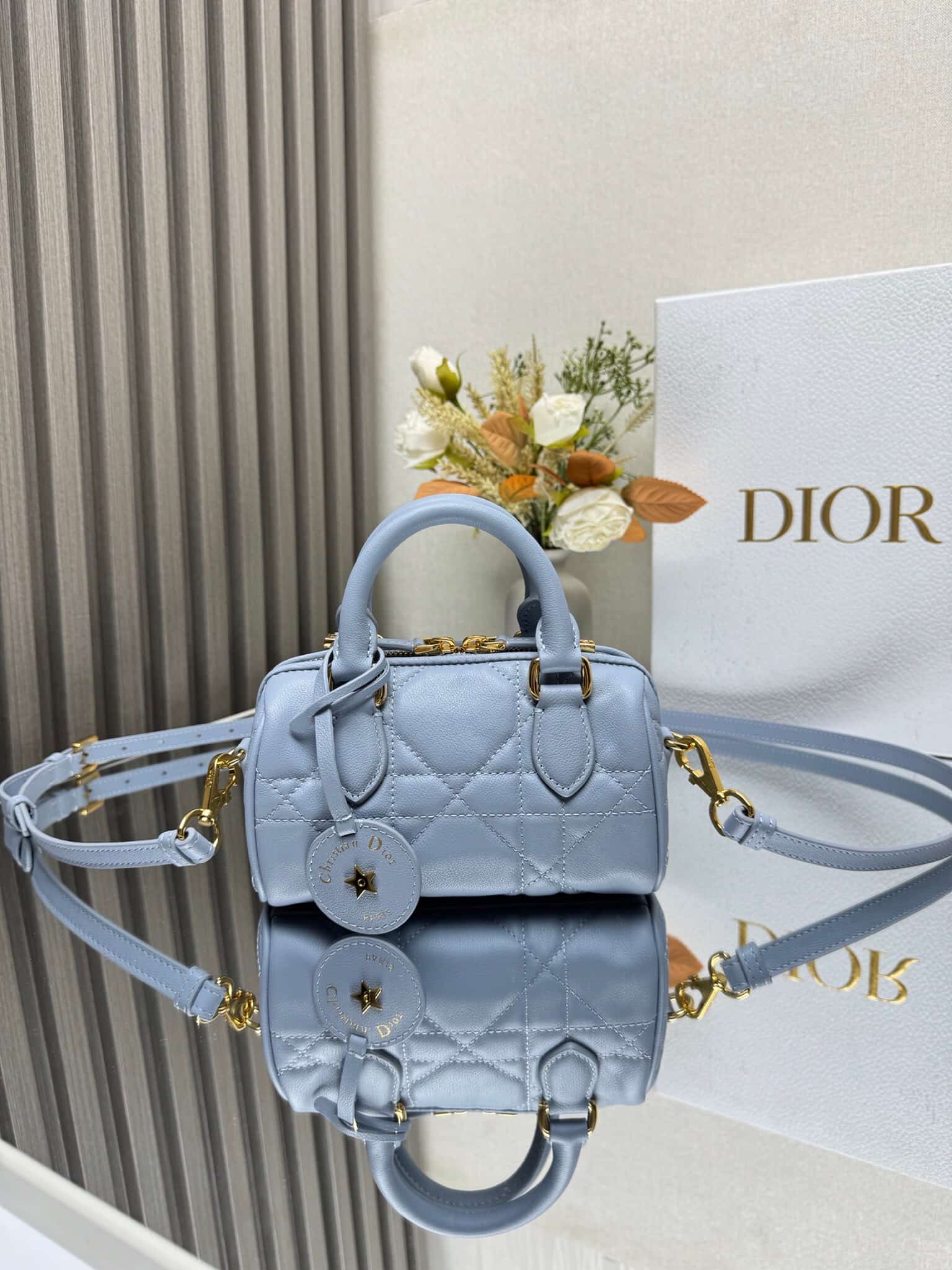 Dior Groove 17 Bag Blue Macrocannage Calfskin High