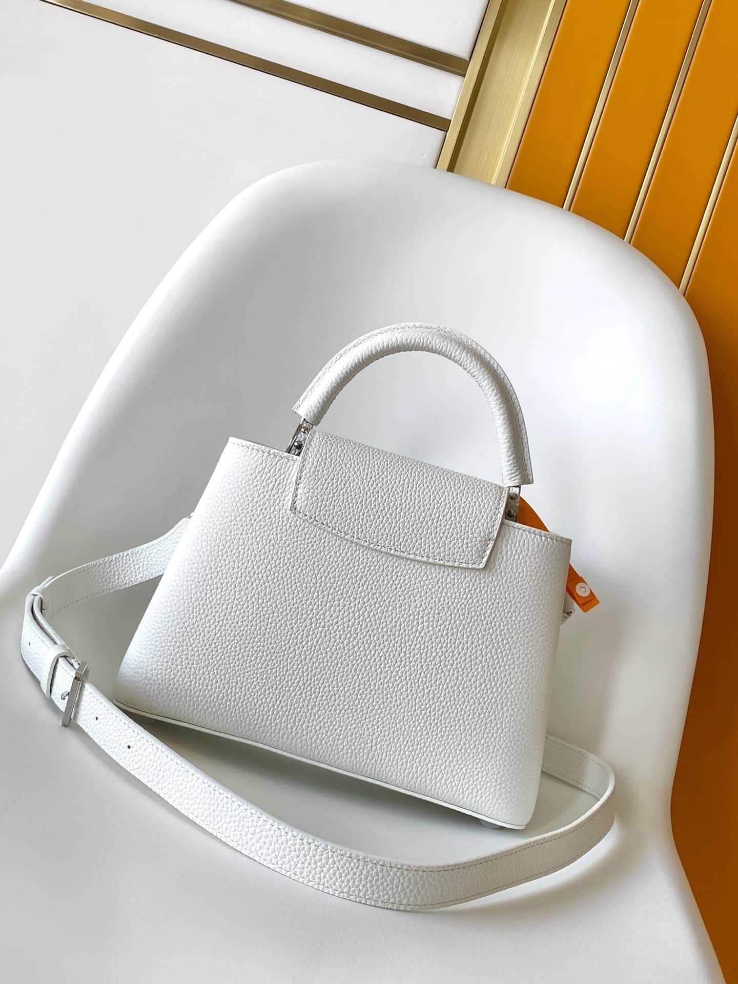 Louis Vuitton Capucines Mini Lily White Calf Pirita leather with embroidered sequins M25934 TOP