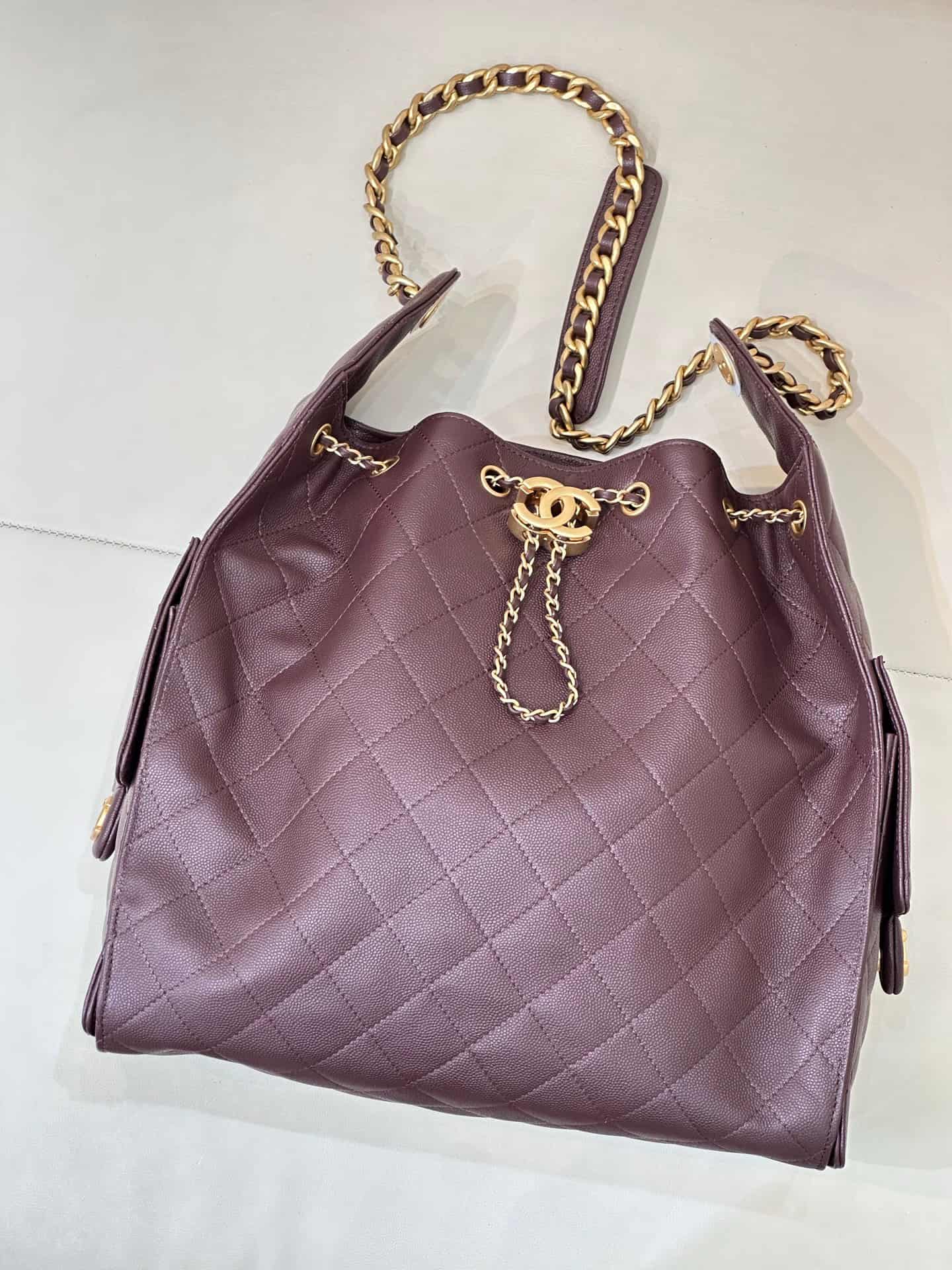 Chanel 25 Medium Hobo handbag AS5311 Grained Calfskin & Gold-tone Metal Brown TOP