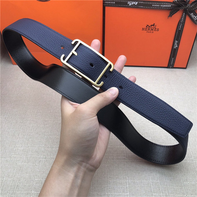 Hermes Society 32 reversible belt Togo Navy High