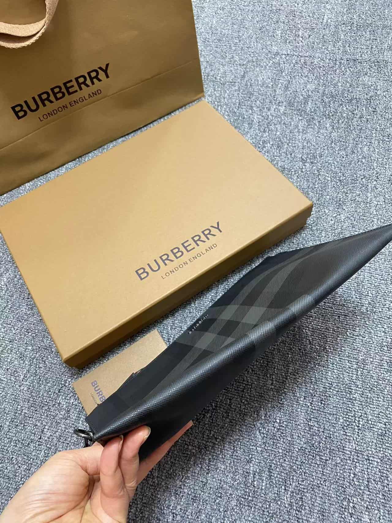 Burberry Check-print Clutch Bag High