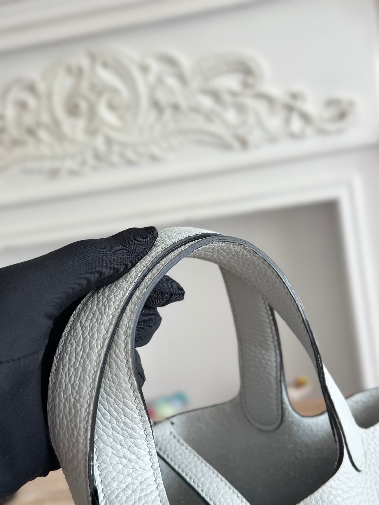 Hermès Picotin Lock 18 Bucket Bag TC Leather Silver Metal Blue Pale Wax High