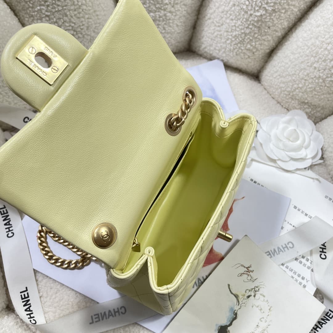 Chanel SUPERMINI FLAP BAG AS4040 Lambskin & Gold-Tone Metal Yellow A