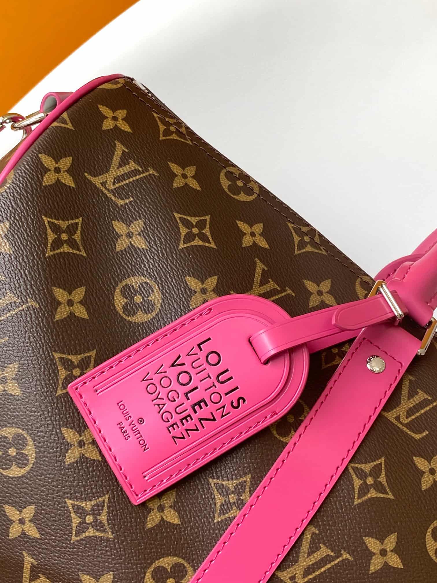 Louis Vuitton Keepall Bandoulière 45 Monogram Macassar coated canvas M13807 Pondichery Pink High