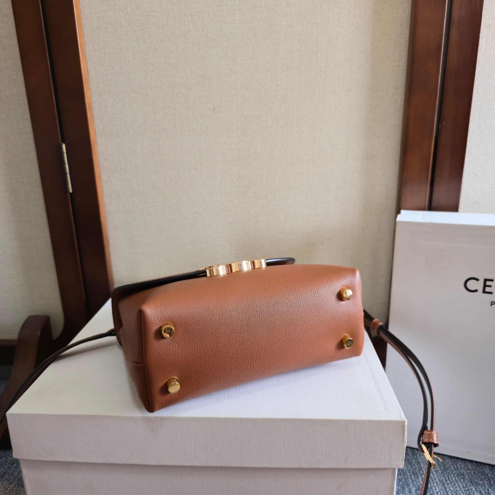 Celine Mini Nino bag in Tan Supple Calfskin High