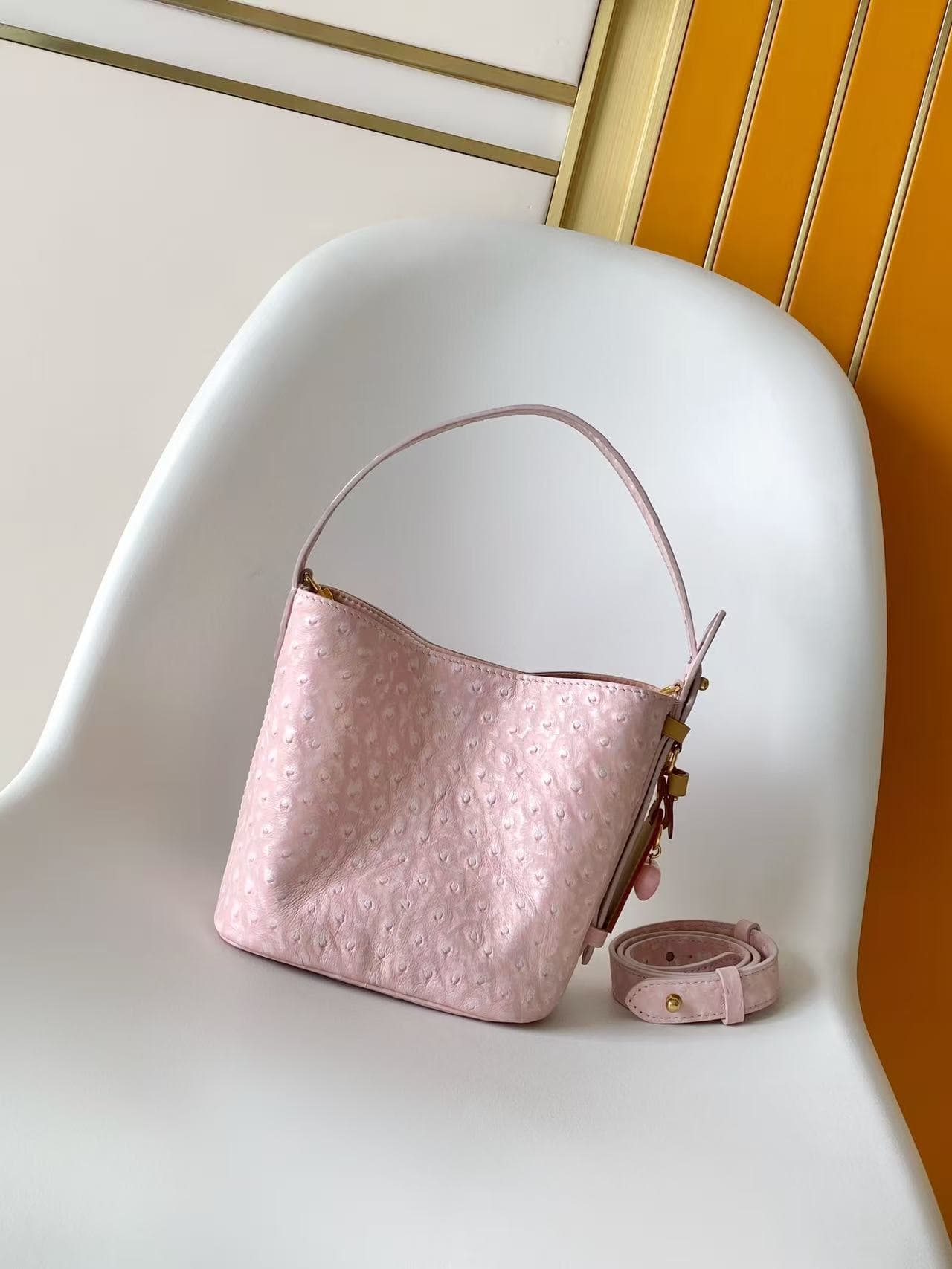 Louis Vuitton All In BB Light Bliss Ostrich-embossed Leather M14356 High