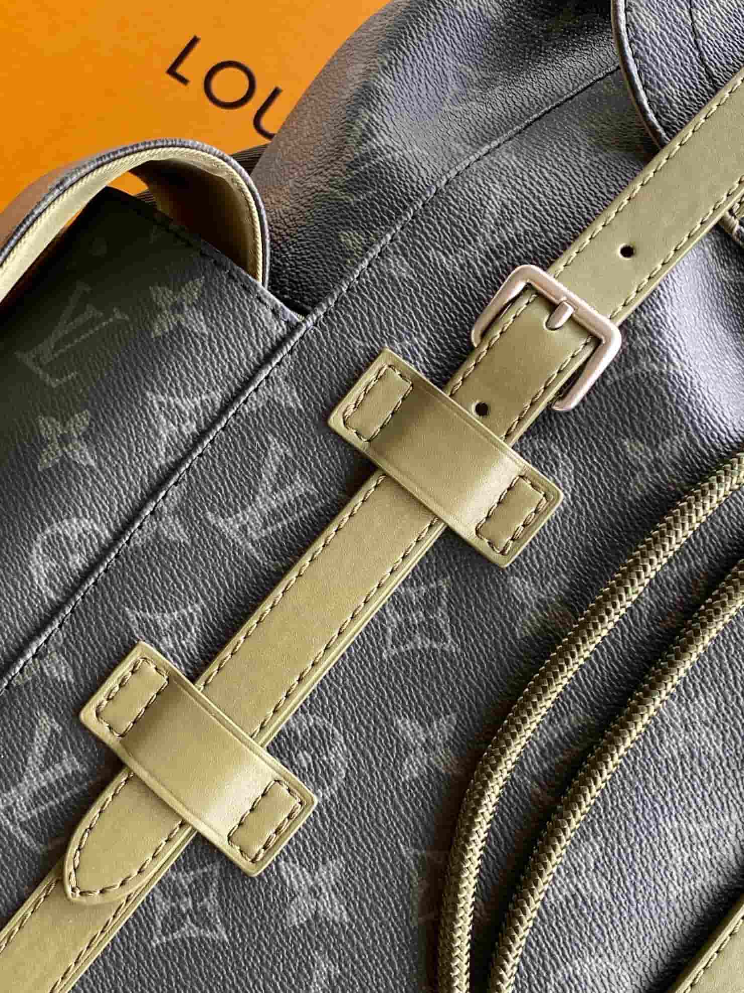 Louis Vuitton Christopher MM Khaki Green Monogram Eclipse coated canvas M28633 High