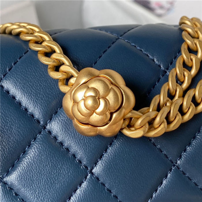 Chanel SUPERMINI FLAP BAG AS4040 Lambskin & Gold-Tone Metal Blue-Navy A