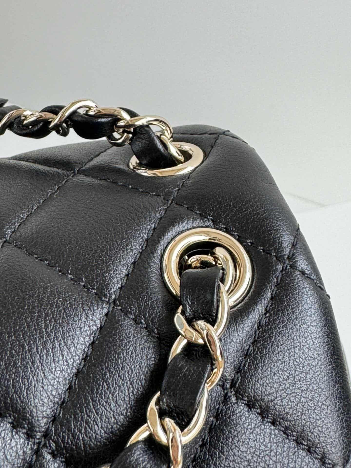 Chanel Small Quilted Duma Backpack Lambskin AS2908 Black High