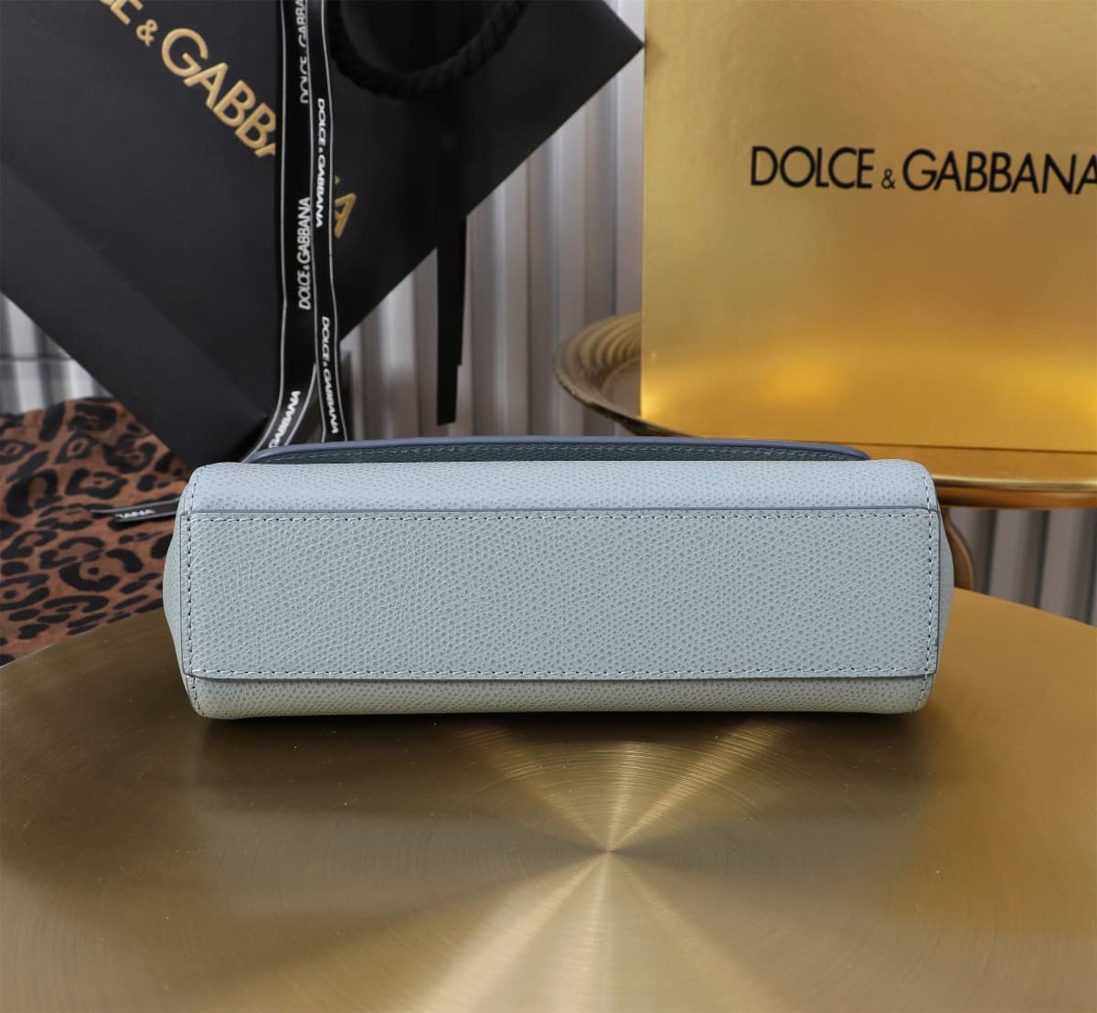 Dolce & Gabbana Miss Sicily top handle bag calfskin leather Blue High