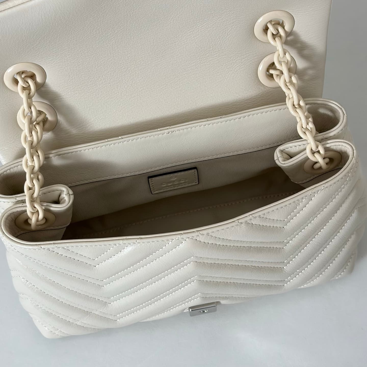 Gucci GG Marmont Small Shoulder Bag 855371 Cream High