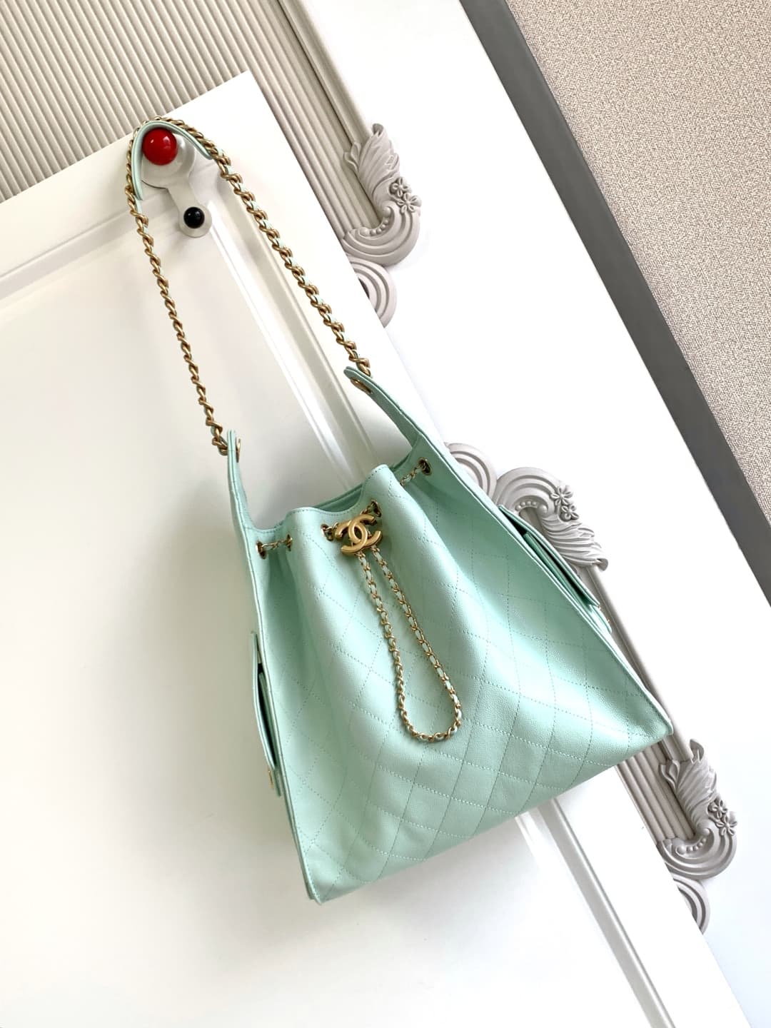 Chanel 25 Medium Hobo Medium handbag AS5311 Grained Calfskin & Gold-tone Metal Light Green A