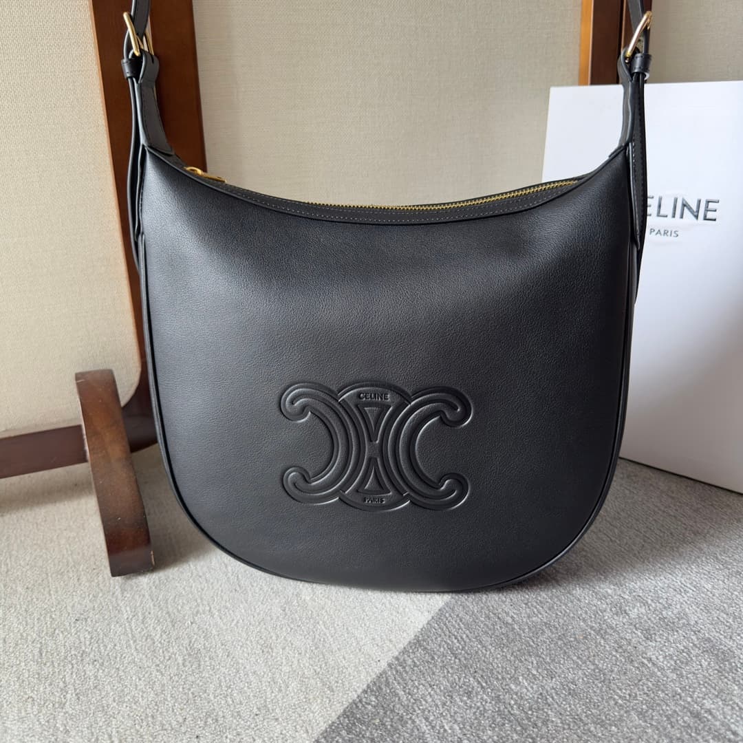 Celine Heloise Bag in Black Supple Grained Calfskin High