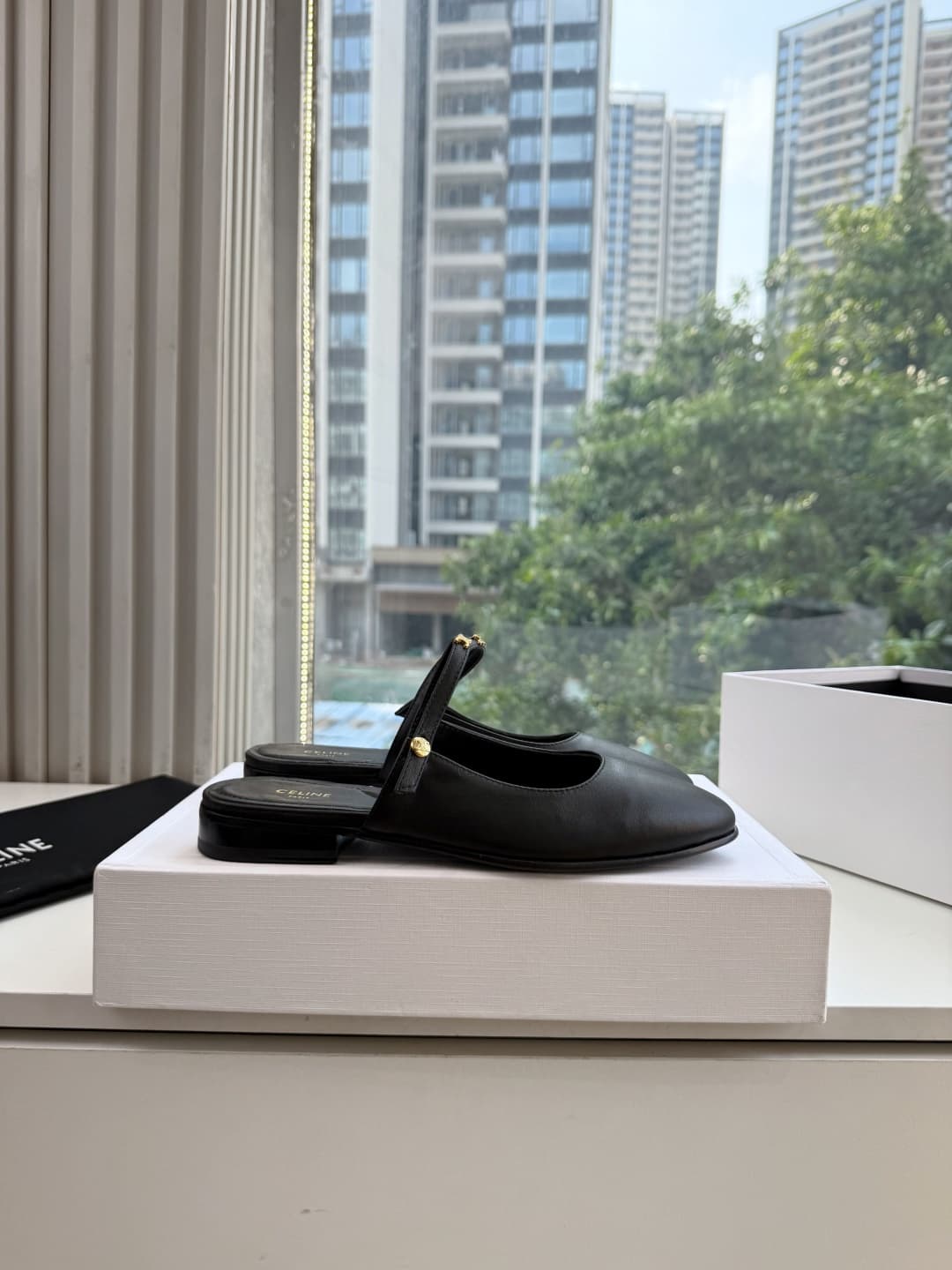 Celine Macaron Mule in Goatskin Shoes Women