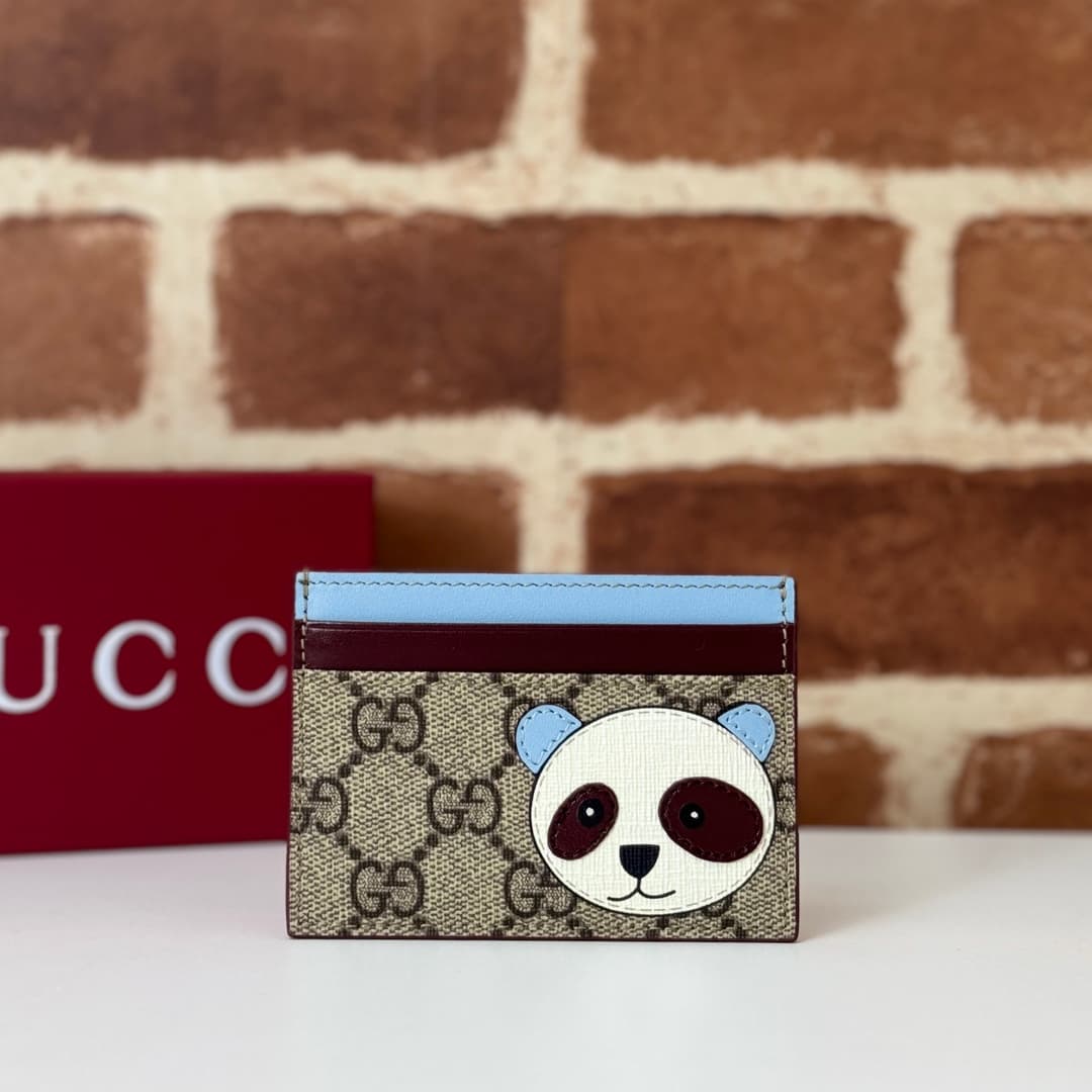 Gucci Bi-color GG card case with panda detail 818769 High