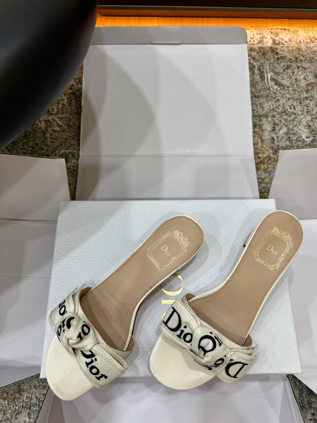 Dior J'Adior Heeled Slide Sandal Shoes Women Mid-Heel