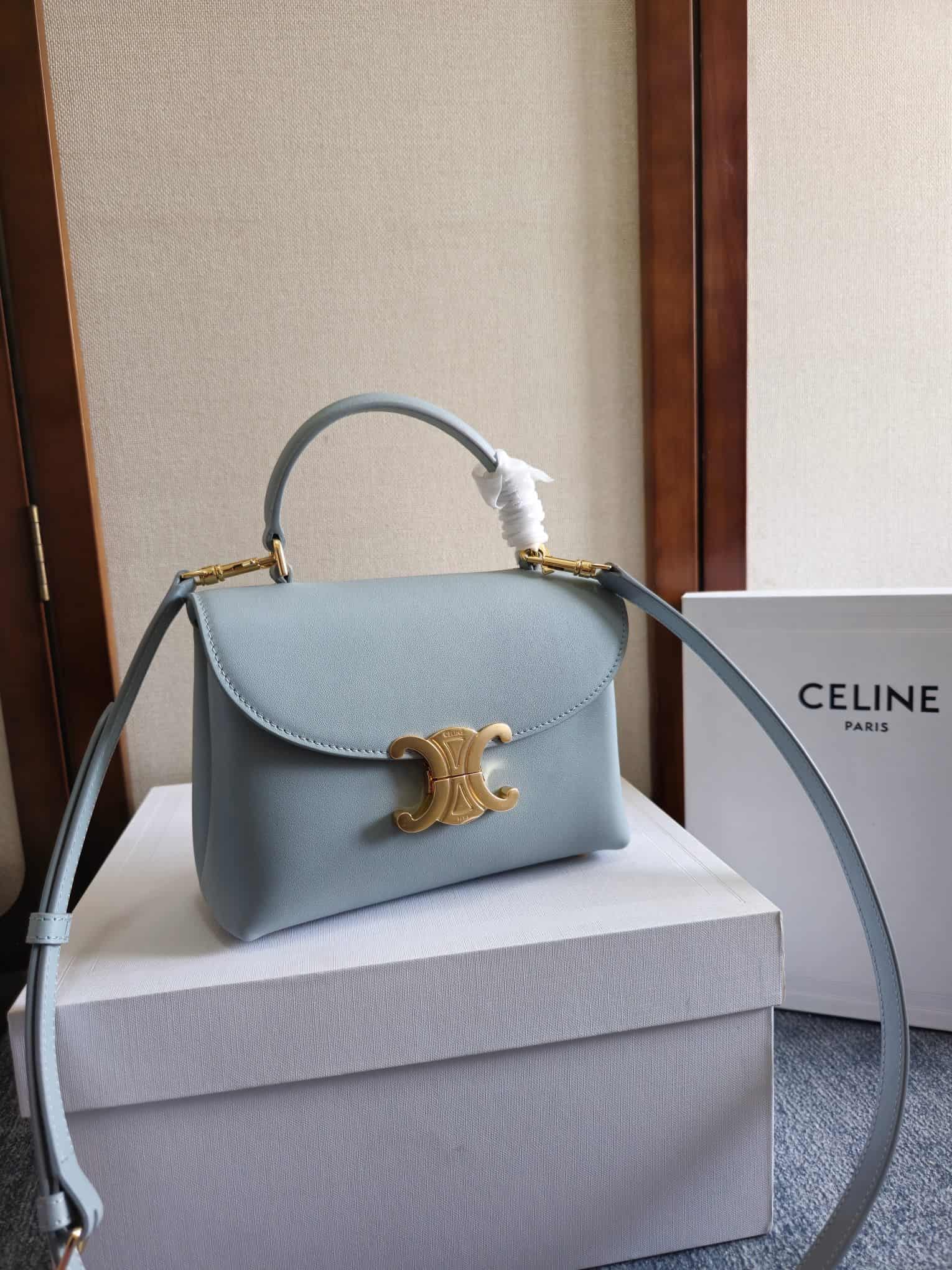 Celine Mini Nino bag in Blue Supple Calfskin High